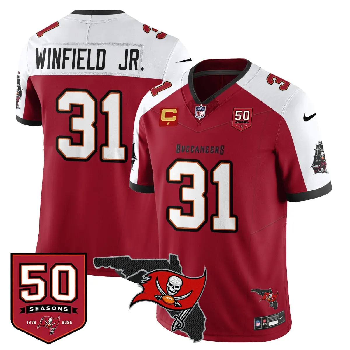 Tampa Bay Buccaneers Nike 50th Season Limited Stitched Jersey - White - Image 27