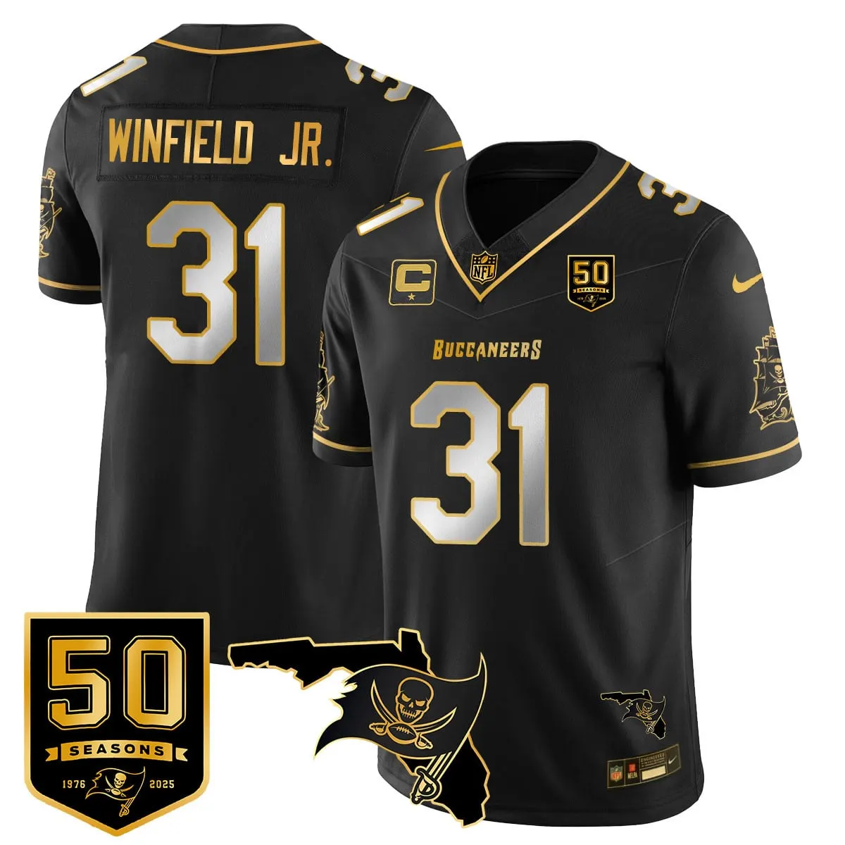 Tampa Bay Buccaneers Nike 50th Season Limited Stitched Jersey - White - Image 36