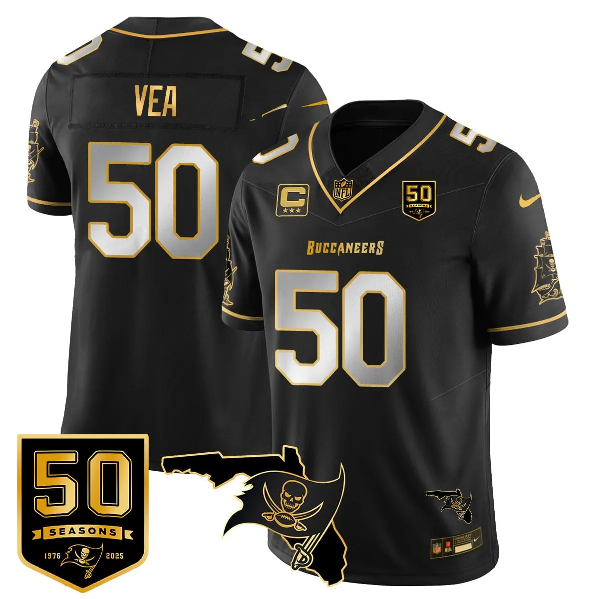 Tampa Bay Buccaneers Nike 50th Season Limited Stitched Jersey - White - Image 35