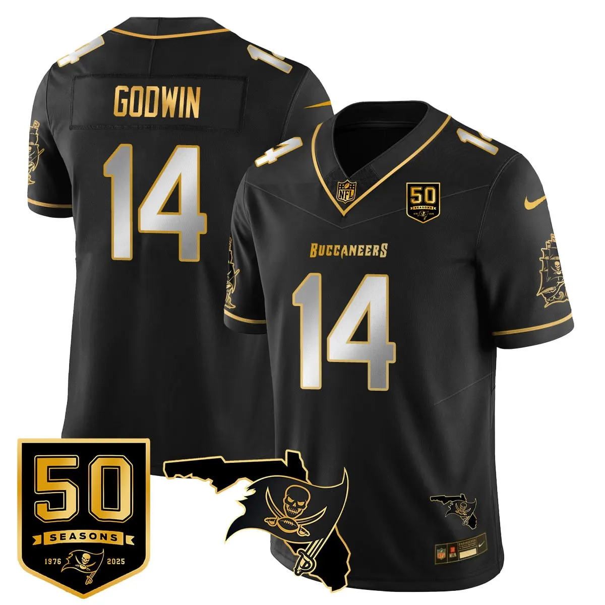 Tampa Bay Buccaneers Nike 50th Season Limited Stitched Jersey - White - Image 34