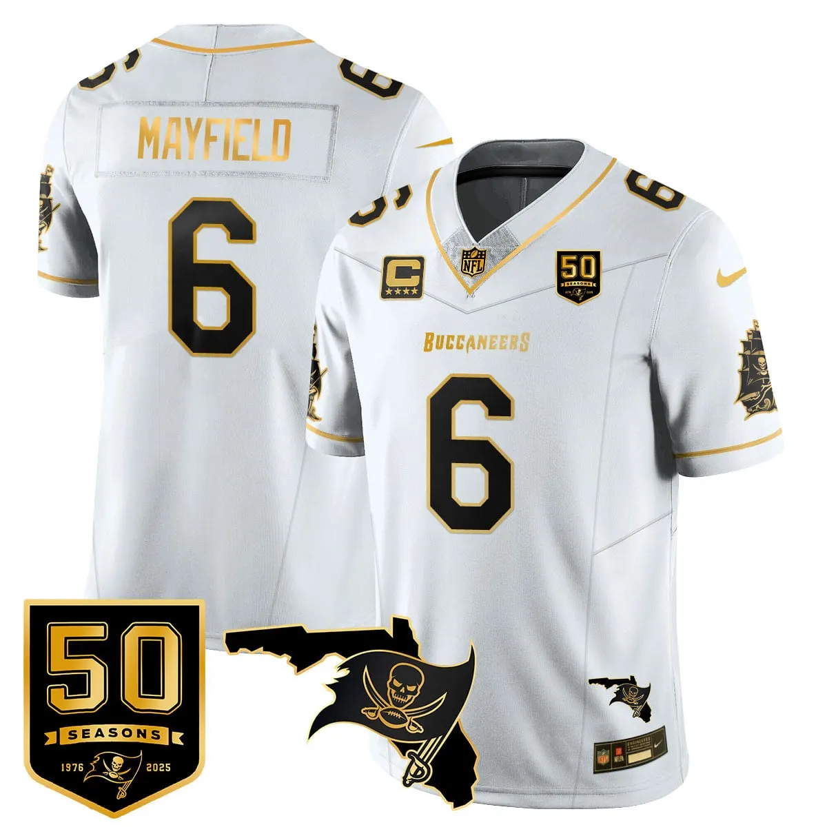 Tampa Bay Buccaneers Nike 50th Season Limited Stitched Jersey - White - Image 40