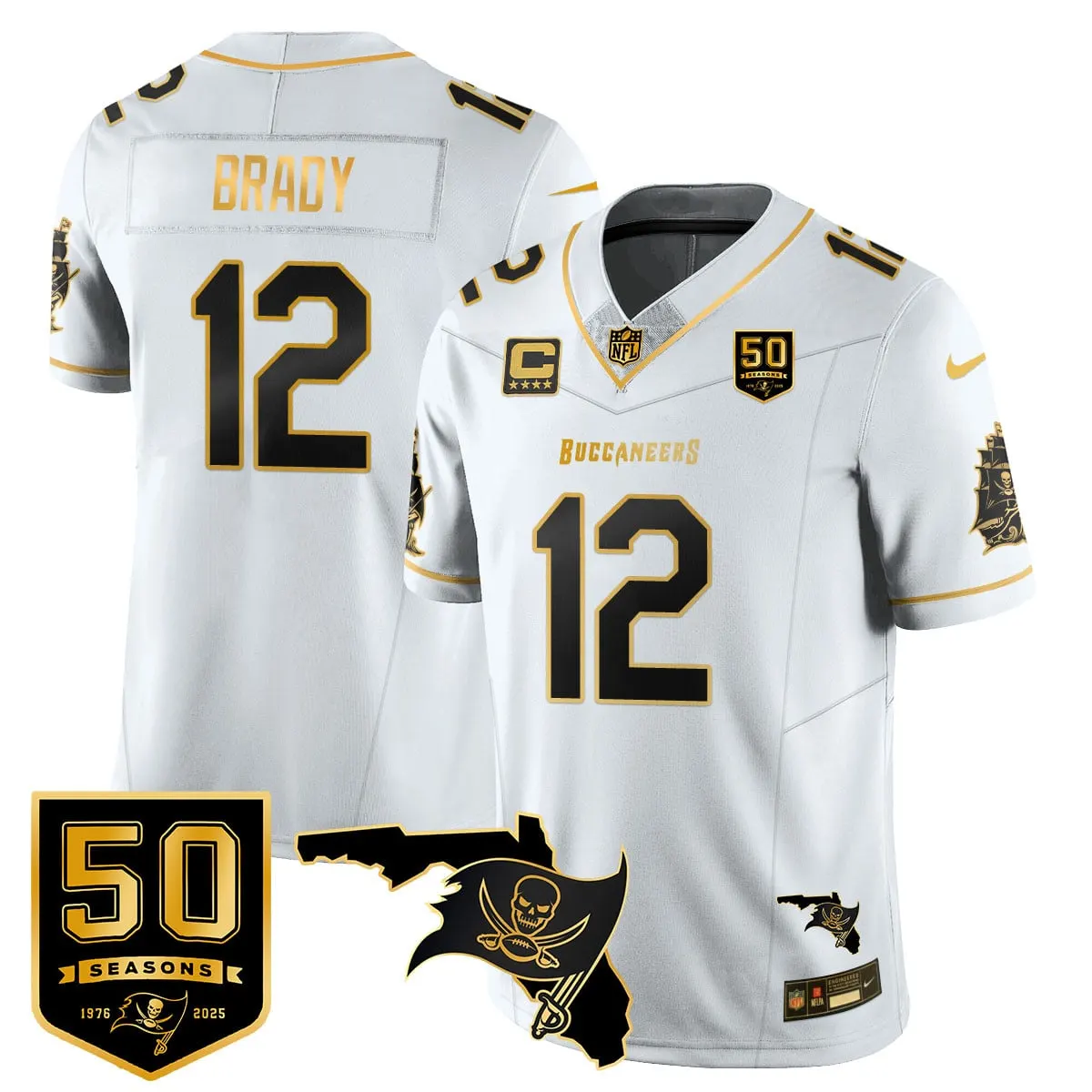 Tampa Bay Buccaneers Nike 50th Season Limited Stitched Jersey - White - Image 37