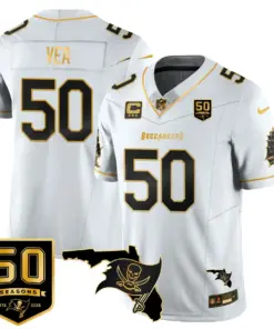Tampa Bay Buccaneers Nike 50th Season Limited Stitched Jersey - White - Image 43