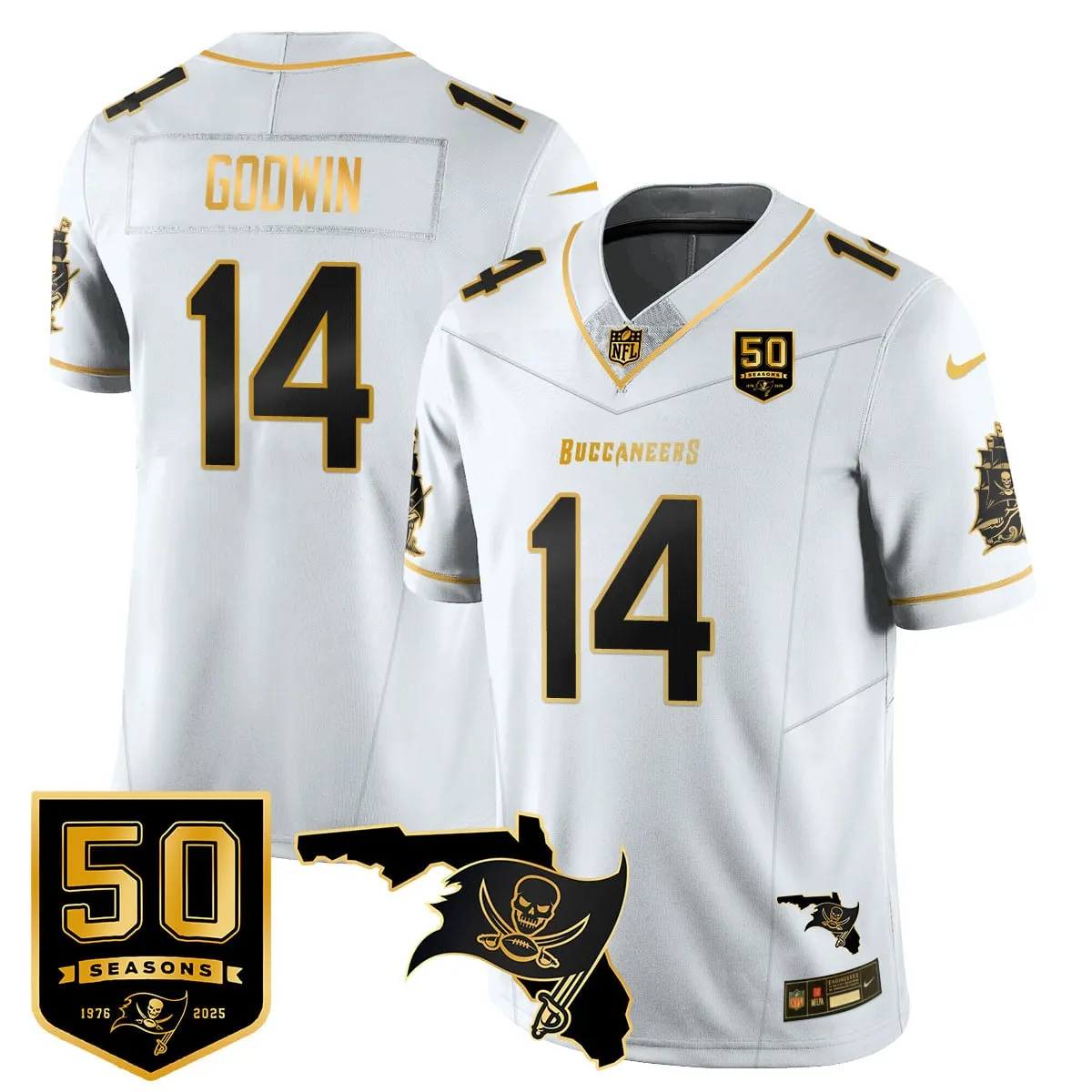 Tampa Bay Buccaneers Nike 50th Season Limited Stitched Jersey - White - Image 38