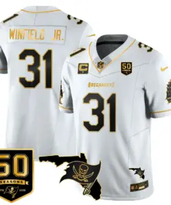 Tampa Bay Buccaneers Nike 50th Season Limited Stitched Jersey - White - Image 41