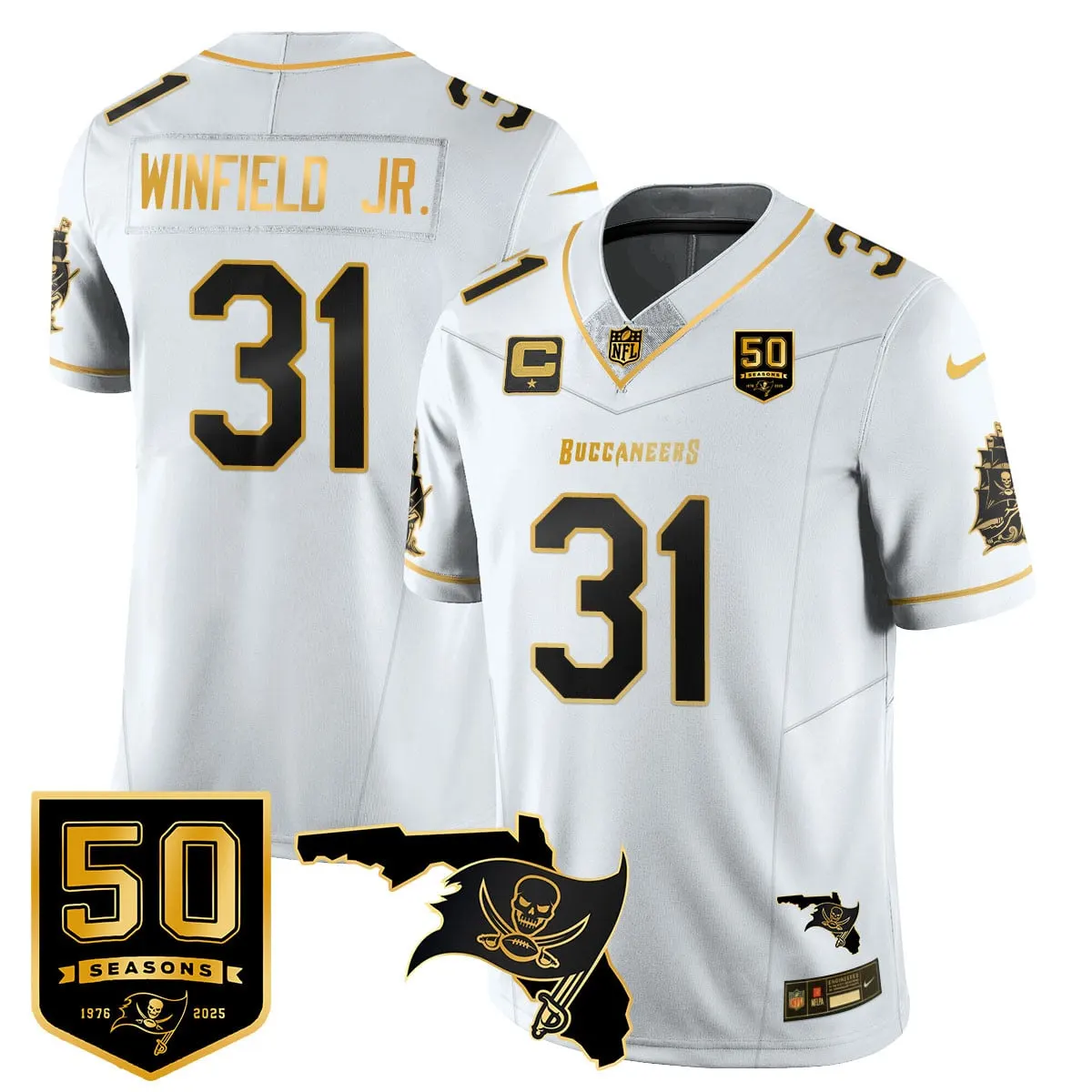 Tampa Bay Buccaneers Nike 50th Season Limited Stitched Jersey - White - Image 41