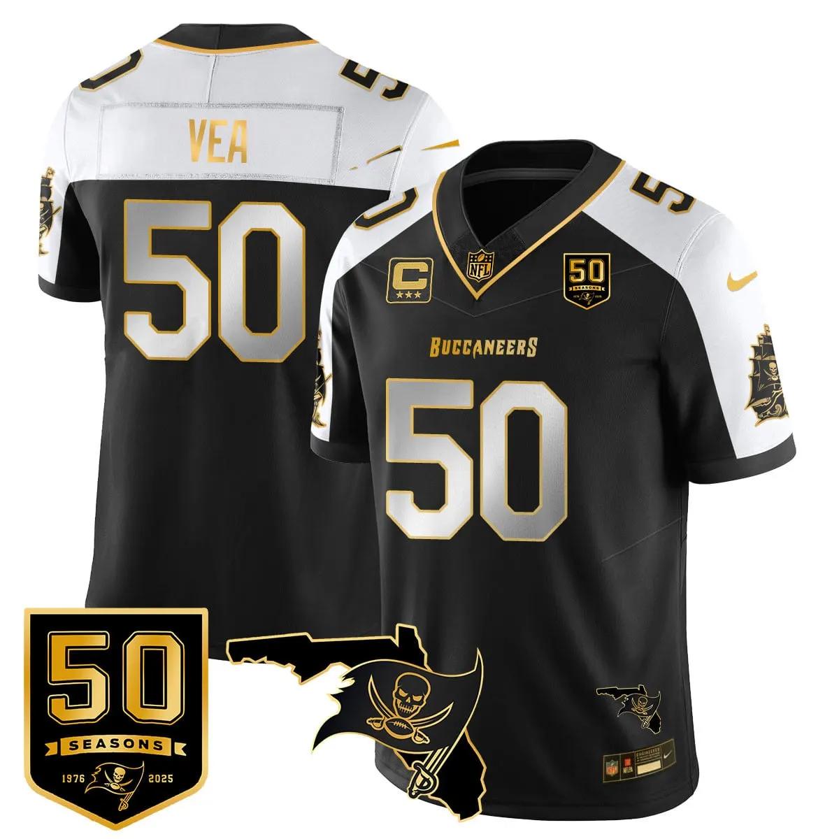 Tampa Bay Buccaneers Nike 50th Season Limited Stitched Jersey - White - Image 47
