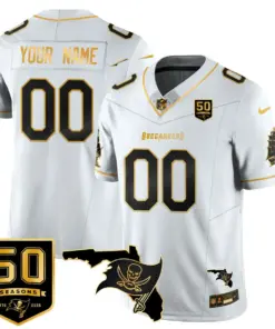 Tampa Bay Buccaneers Nike 50th Season Custom Limited Stitched Jersey - Red - Image 4