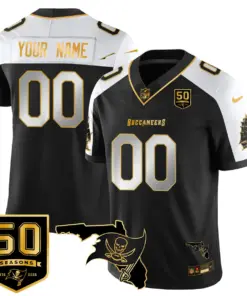 Alternative view of Tampa Bay Buccaneers Nike 50th Season Custom Limited Stitched Jersey - Red