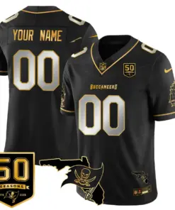 Tampa Bay Buccaneers Nike 50th Season Custom Limited Stitched Jersey - Red - Image 3
