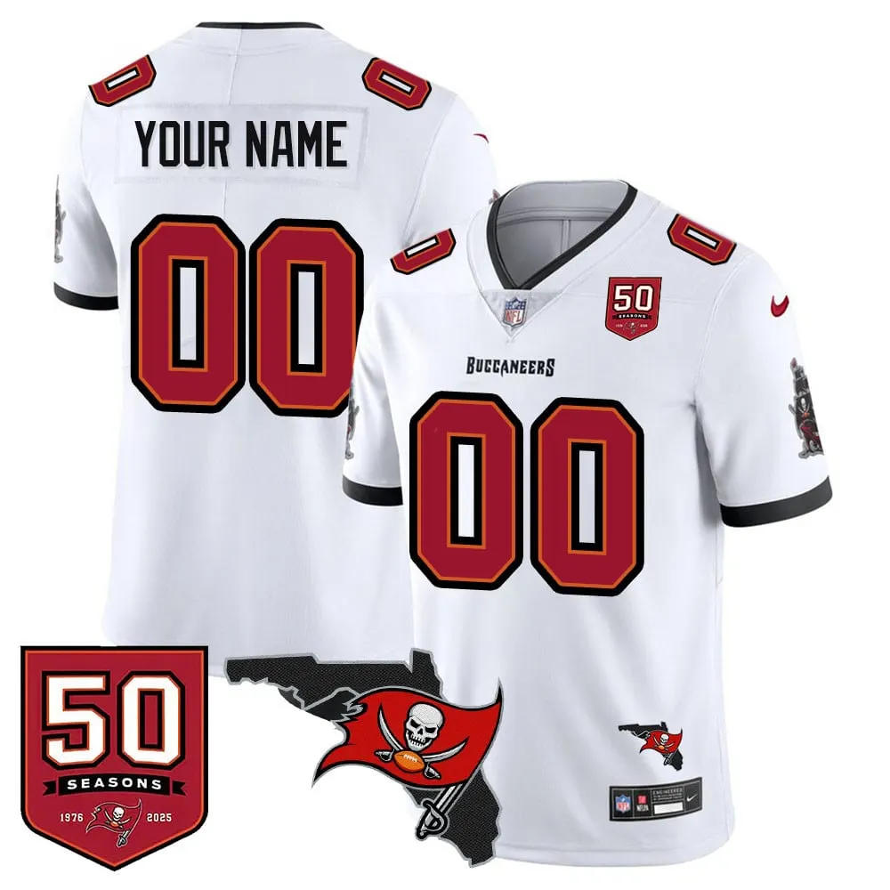 Tampa Bay Buccaneers Nike 50th Season Custom Limited Stitched Jersey - Red - Image 7