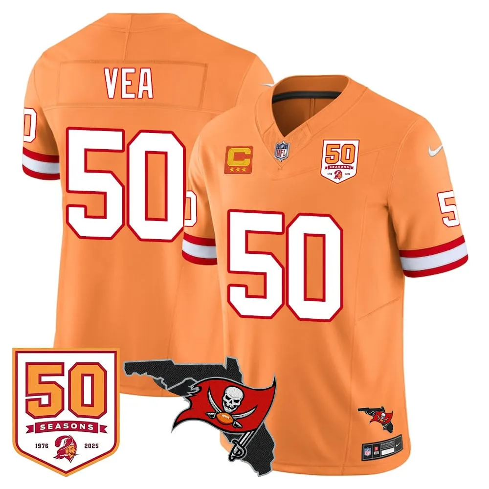 Tampa Bay Buccaneers Nike 50th Season Limited Stitched Jersey - White - Image 54