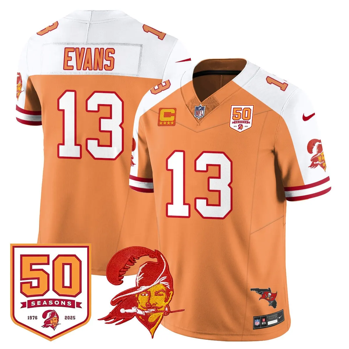 Tampa Bay Buccaneers Nike 50th Season Limited Stitched Jersey - White - Image 58