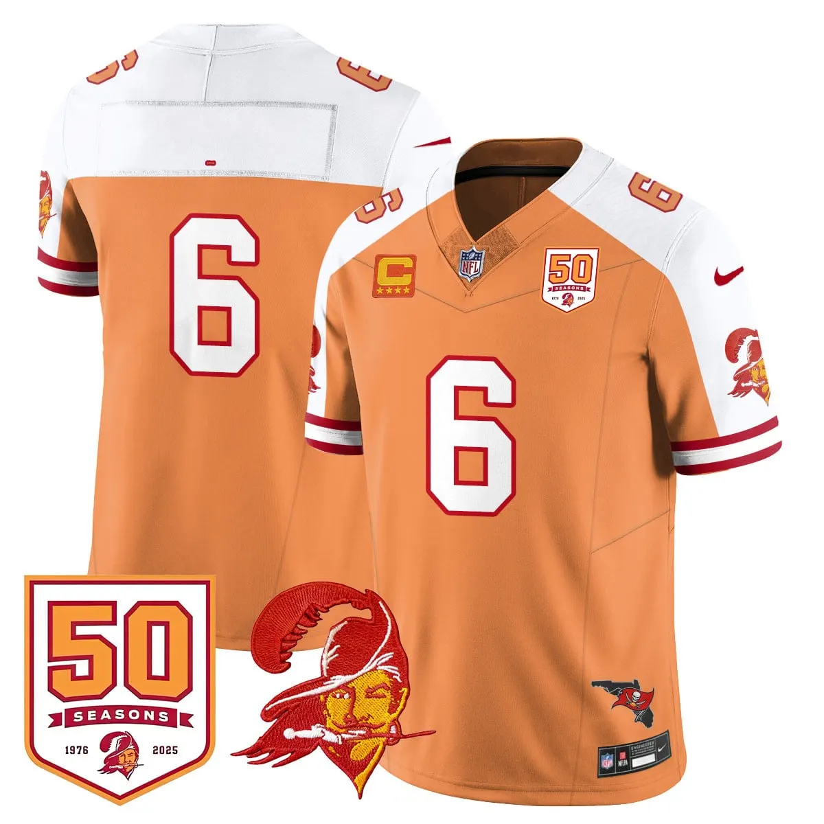Tampa Bay Buccaneers Nike 50th Season Limited Stitched Jersey - White - Image 62