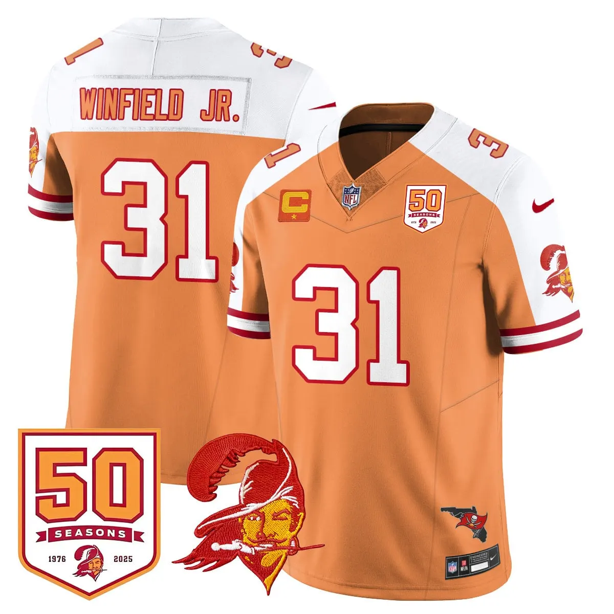 Tampa Bay Buccaneers Nike 50th Season Limited Stitched Jersey - White - Image 64