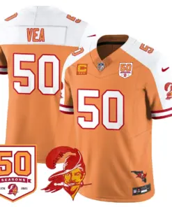 Tampa Bay Buccaneers Nike 50th Season Limited Stitched Jersey - White - Image 63