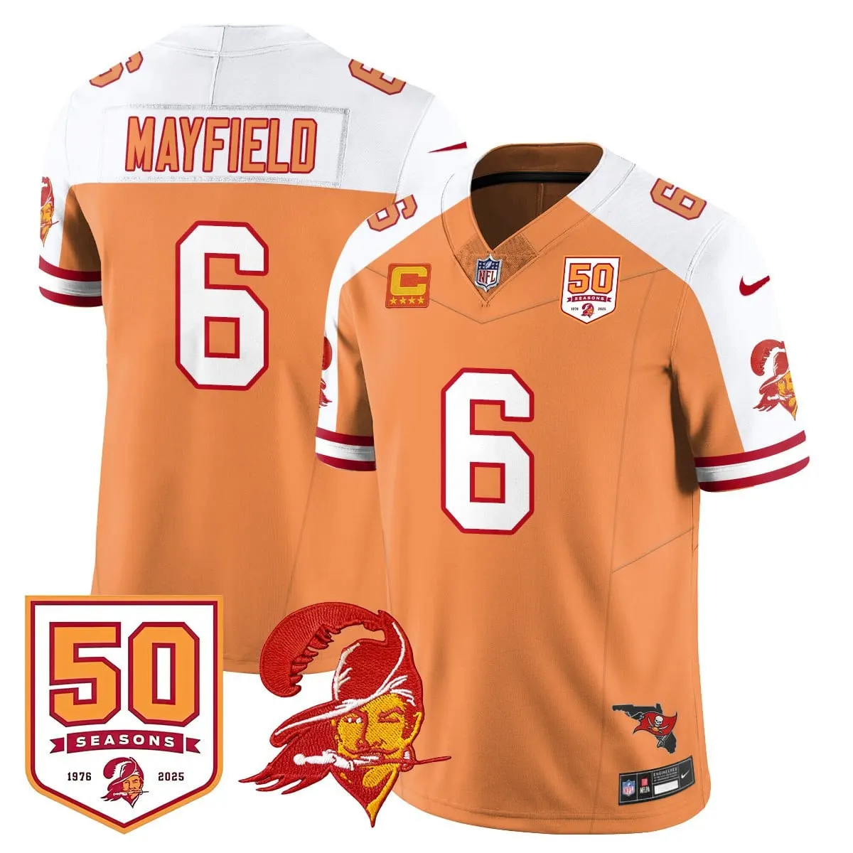 Tampa Bay Buccaneers Nike 50th Season Limited Stitched Jersey - White - Image 65