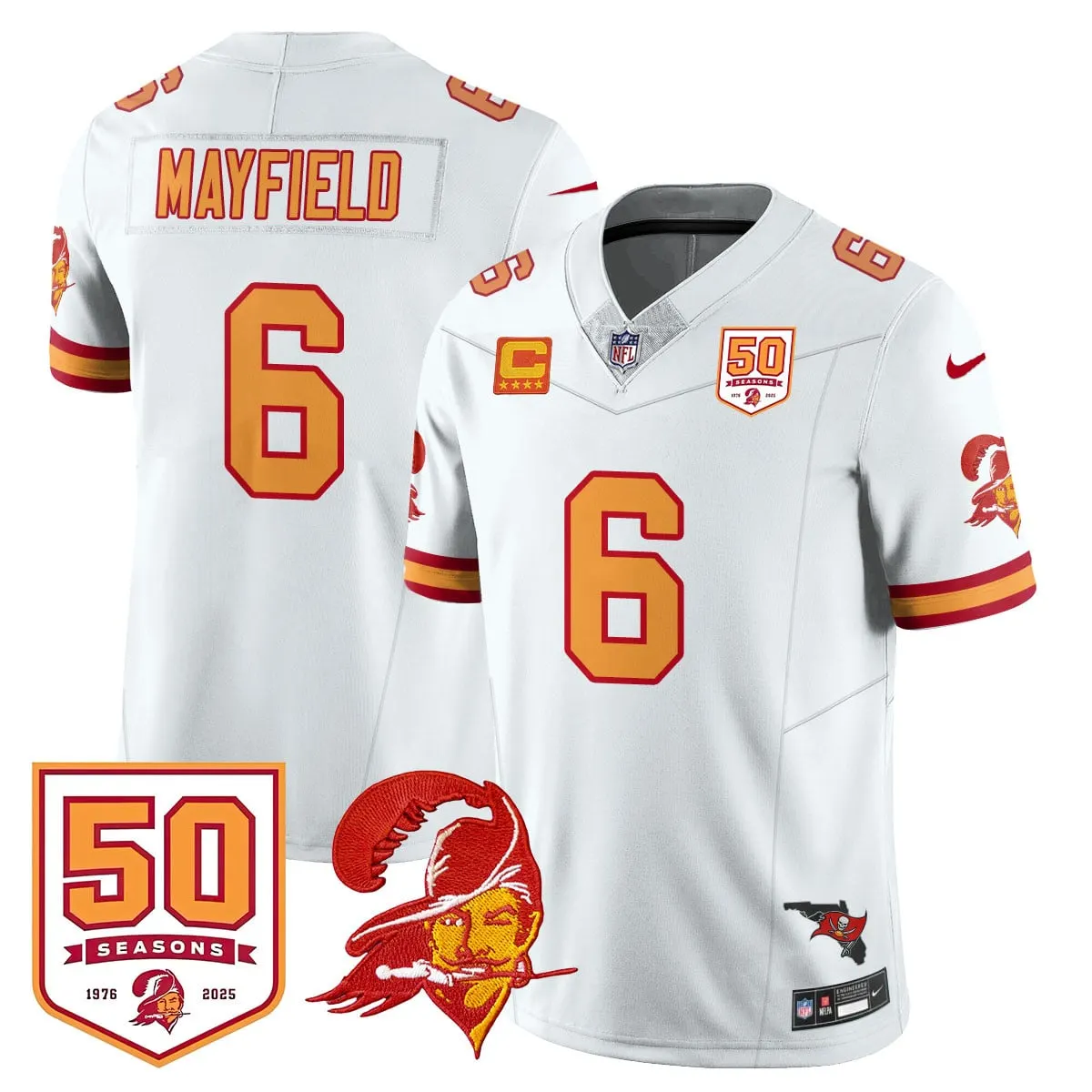 Tampa Bay Buccaneers Nike 50th Season Limited Stitched Jersey - White - Image 69