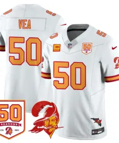 Tampa Bay Buccaneers Nike 50th Season Limited Stitched Jersey - White - Image 71