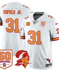 Tampa Bay Buccaneers Nike 50th Season Limited Stitched Jersey - White - Image 72
