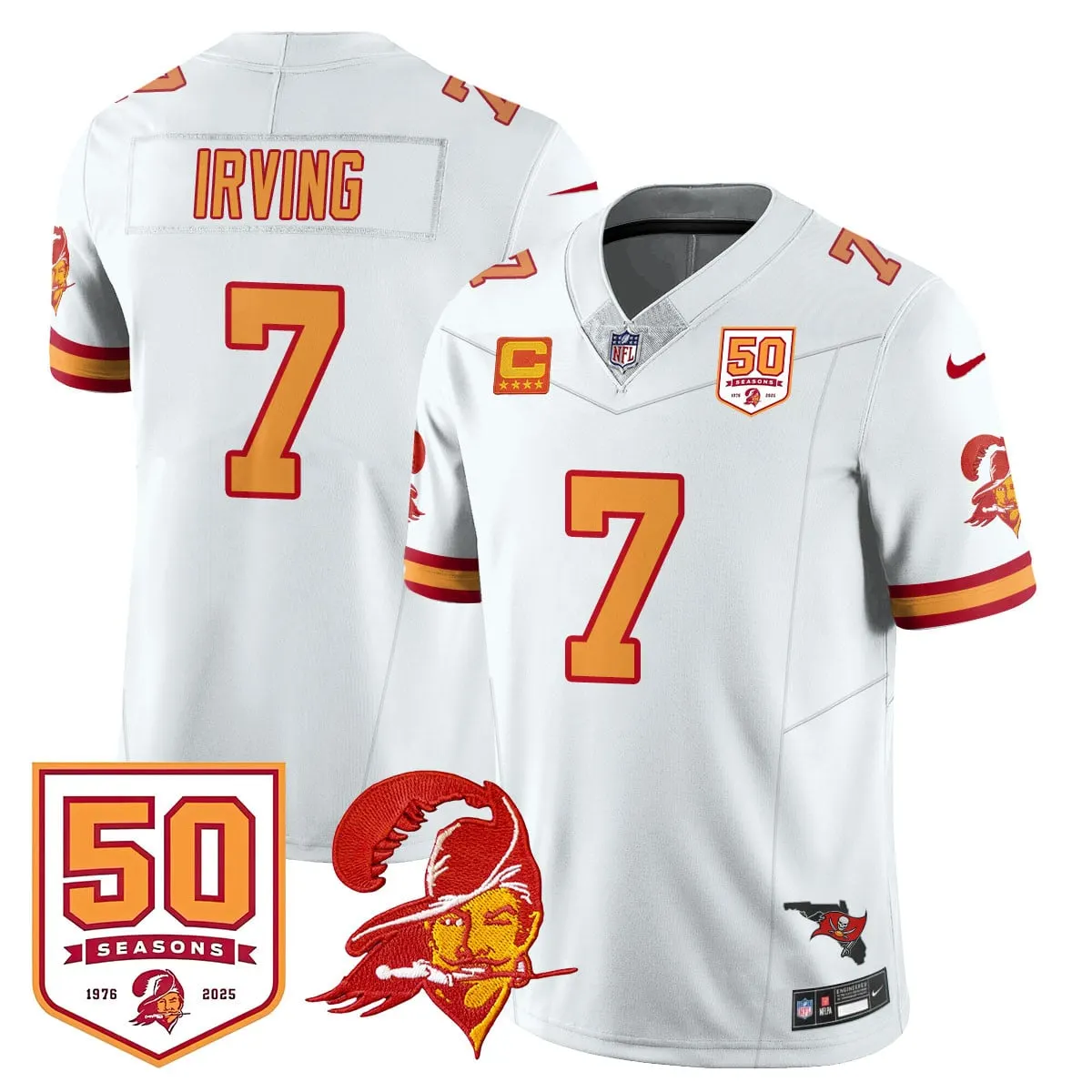 Tampa Bay Buccaneers Nike 50th Season Limited Stitched Jersey - White - Image 70
