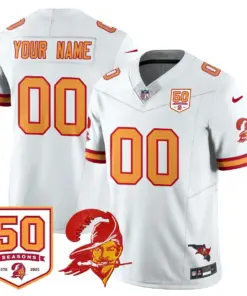 Tampa Bay Buccaneers Nike 50th Season Custom Limited Stitched Jersey - Red - Image 8