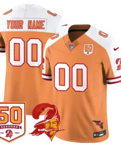 Tampa Bay Buccaneers Nike 50th Season Custom Limited Stitched Jersey - Red - Image 9
