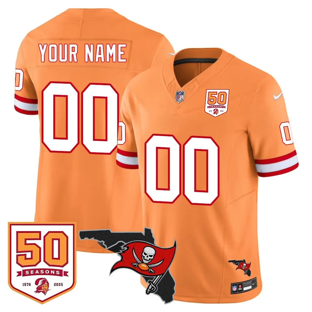Tampa Bay Buccaneers Nike 50th Season Custom Limited Stitched Jersey - Red - Image 10