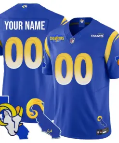 Alternative view of Los Angeles Rams Nike 2025 Vapor Custom Limited Stitched Jersey - Cream