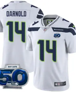 Seattle Seahawks Nike 50th Season Vapor Limited Stitched Jersey - Navy - Image 15