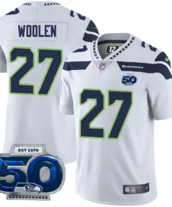 Seattle Seahawks Nike 50th Season Vapor Limited Stitched Jersey - Navy - Image 7