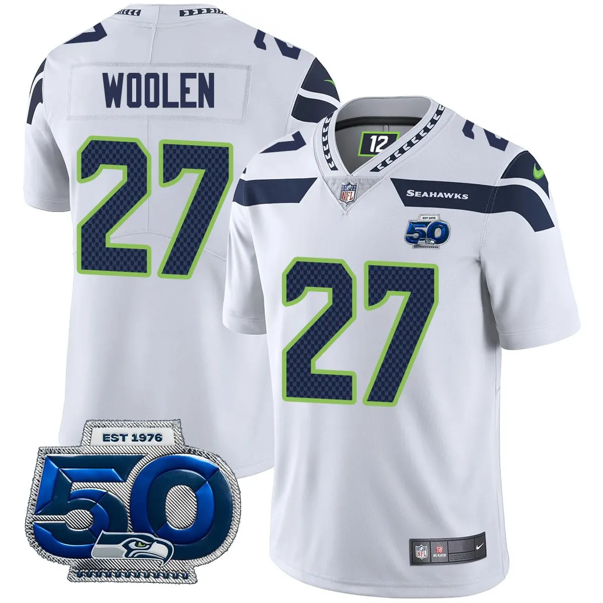 Seattle Seahawks Nike 50th Season Vapor Limited Stitched Jersey - Navy - Image 7