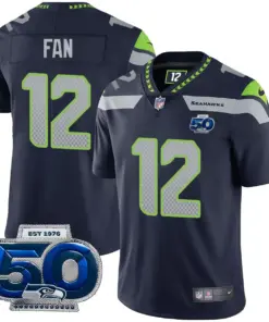 Seattle Seahawks Nike 50th Season Vapor Limited Stitched Jersey - Navy - Image 13