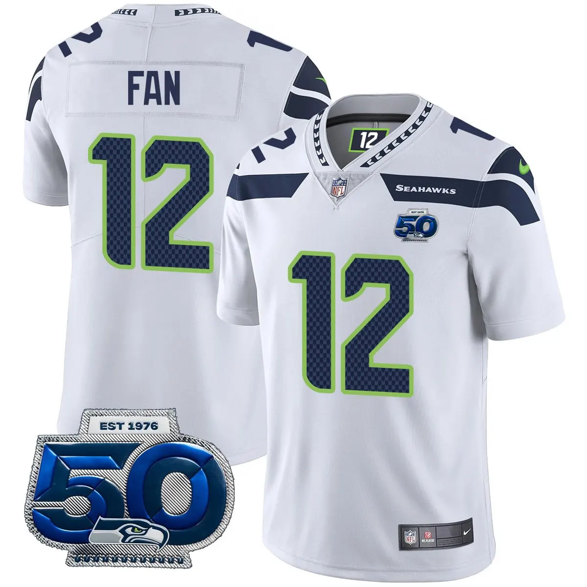 Seattle Seahawks Nike 50th Season Vapor Limited Stitched Jersey - Navy - Image 16
