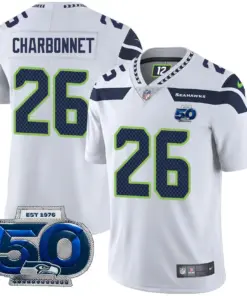 Seattle Seahawks Nike 50th Season Vapor Limited Stitched Jersey - Navy - Image 11