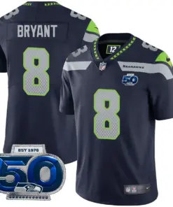 Alternative view of Seattle Seahawks Nike 50th Season Vapor Limited Stitched Jersey - Navy