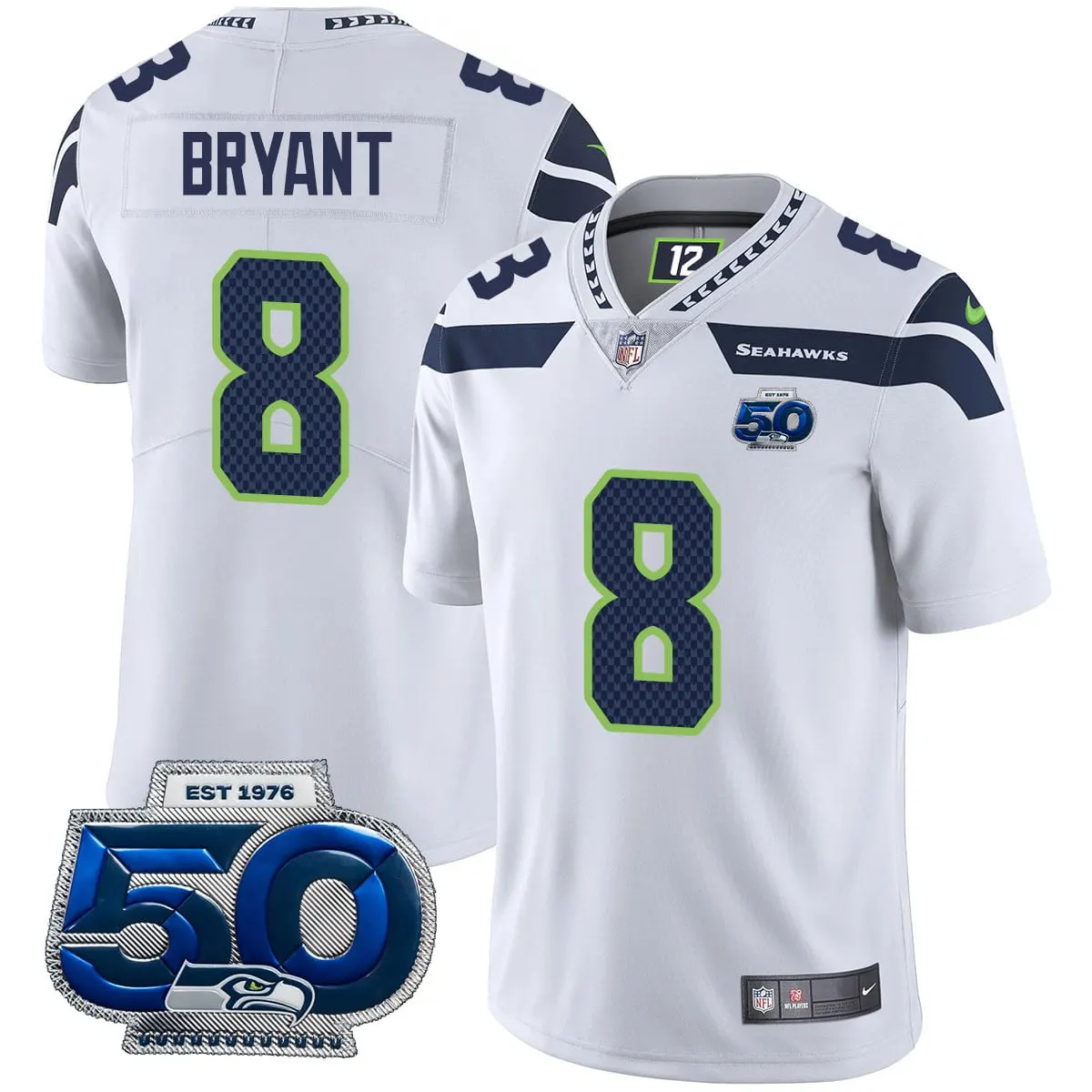 Seattle Seahawks Nike 50th Season Vapor Limited Stitched Jersey - Navy - Image 4