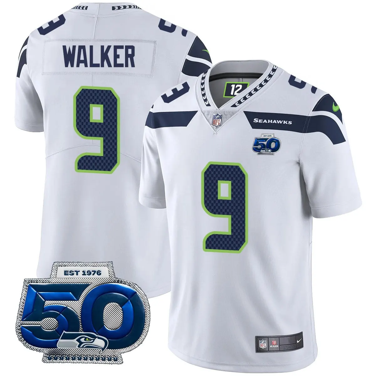 Seattle Seahawks Nike 50th Season Vapor Limited Stitched Jersey - Navy - Image 6