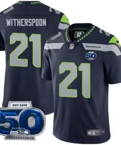 Seattle Seahawks Nike 50th Season Vapor Limited Stitched Jersey - Navy - Image 10