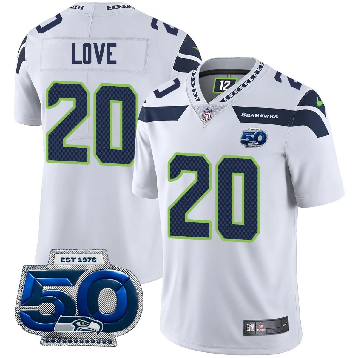 Seattle Seahawks Nike 50th Season Vapor Limited Stitched Jersey - Navy - Image 12