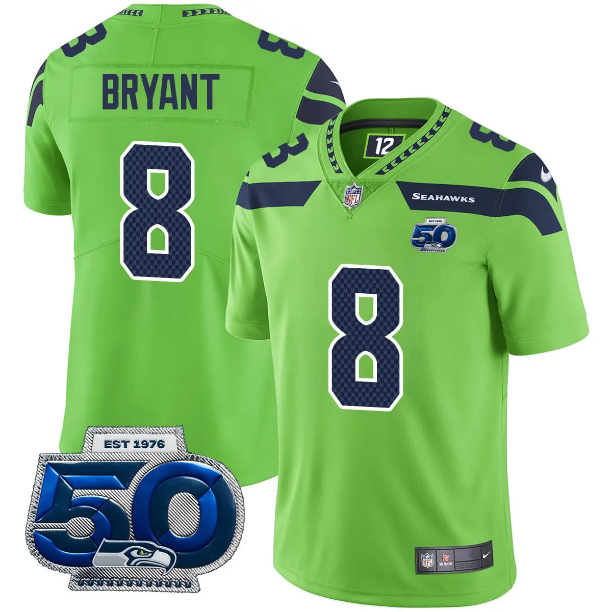 Seattle Seahawks Nike 50th Season Vapor Limited Stitched Jersey - Navy - Image 22