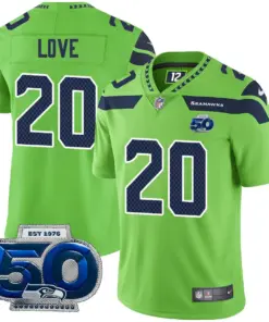 Seattle Seahawks Nike 50th Season Vapor Limited Stitched Jersey - Navy - Image 21