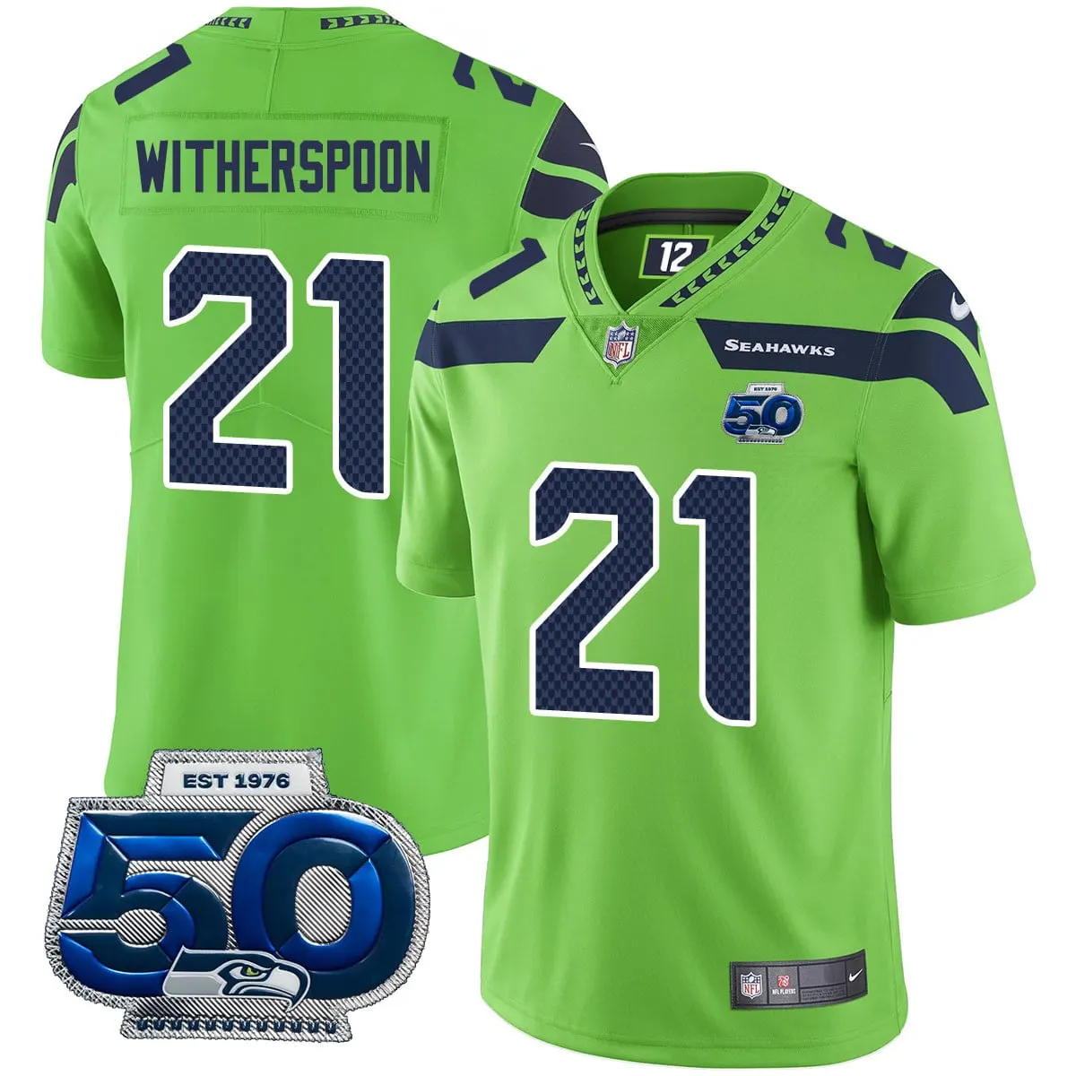 Seattle Seahawks Nike 50th Season Vapor Limited Stitched Jersey - Navy - Image 27