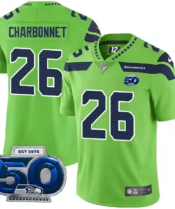 Seattle Seahawks Nike 50th Season Vapor Limited Stitched Jersey - Navy - Image 19