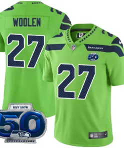 Seattle Seahawks Nike 50th Season Vapor Limited Stitched Jersey - Navy - Image 25
