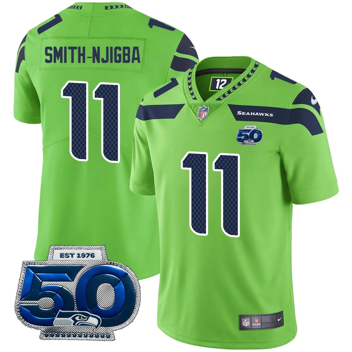 Seattle Seahawks Nike 50th Season Vapor Limited Stitched Jersey - Navy - Image 23