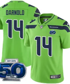 Seattle Seahawks Nike 50th Season Vapor Limited Stitched Jersey - Navy - Image 20