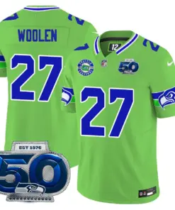 Seattle Seahawks Nike 50th Season Vapor Limited Stitched Jersey - Anthracite - Image 15