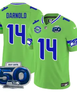 Seattle Seahawks Nike 50th Season Vapor Limited Stitched Jersey - Anthracite - Image 7