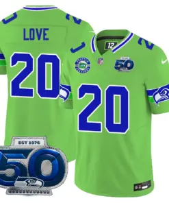 Seattle Seahawks Nike 50th Season Vapor Limited Stitched Jersey - Anthracite - Image 9